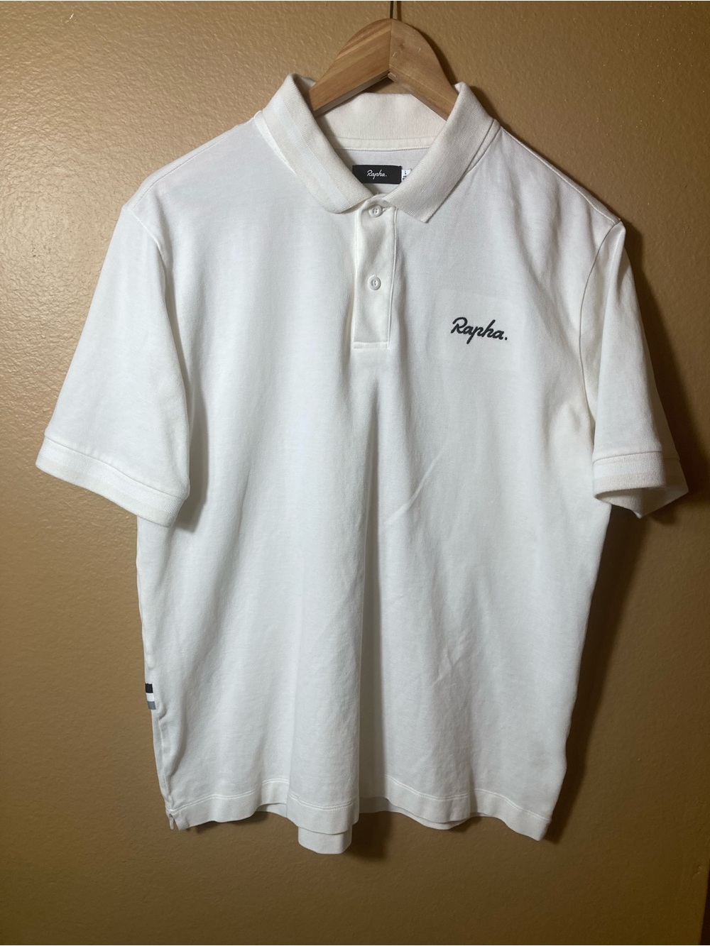 Rapha White Short-Sleeve Polo with Script Logo
